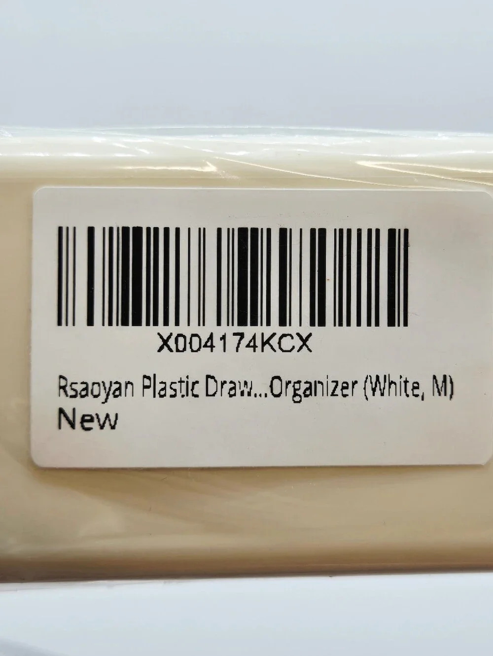 Off White Plastic Drawer Organizer Storage Bin Medium New